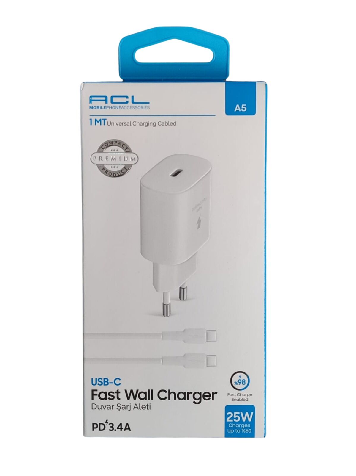 Acl A5 Type-C Hızlı Şarj 3.0 Seyahat Şarjı 18 W 3 A