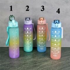 Tohana Matara Plastik Motivasyon 1 Lt Fit Çift Renk Boyalı Ölçü Baskılı