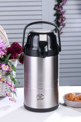 Cooker Termos Çelik 3.5Lt Pompalı Çift Katlı Siyah