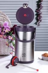 Cooker Termos Çelik 3.5Lt Pompalı Çift Katlı Mürdüm
