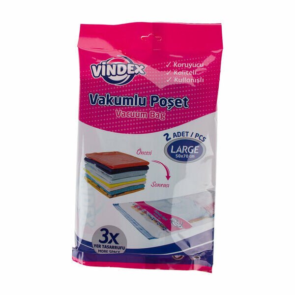 Vindex Vakumlu Poşet Hurç 2 Li Ebat 50X70 L