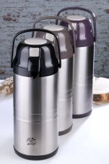 Cooker Termos Çelik 4.5Lt Pompalı Çift Katlı Siyah