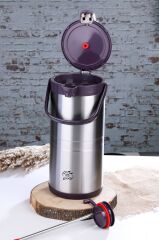 Cooker Termos Çelik 4.5Lt Pompalı Çift Katlı Mürdüm