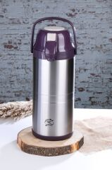 Cooker Termos Çelik 4.5Lt Pompalı Çift Katlı Mürdüm
