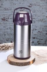 Cooker Termos Çelik 4.5Lt Pompalı Çift Katlı Mürdüm