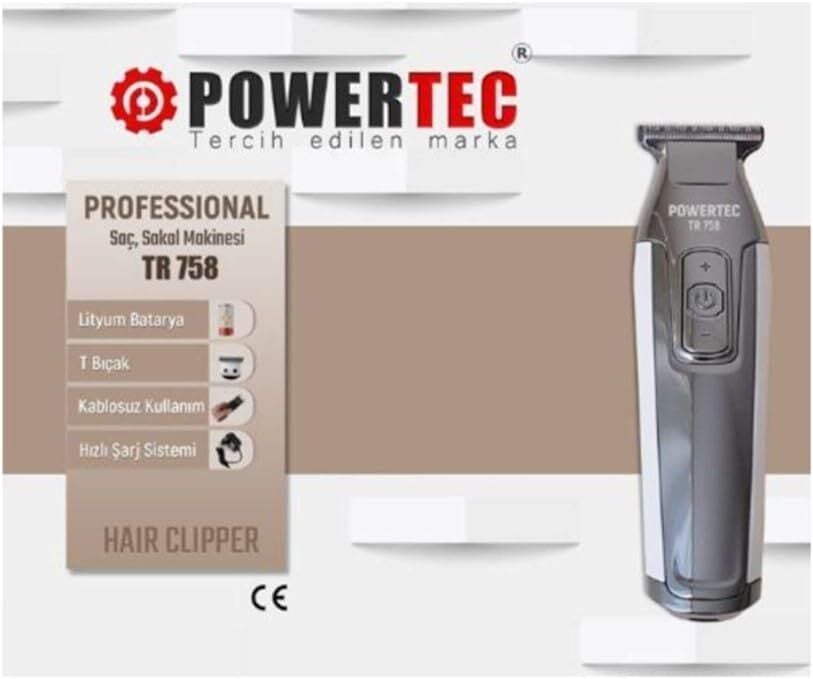 Powertec Tr-758 Traş Makinası Gri