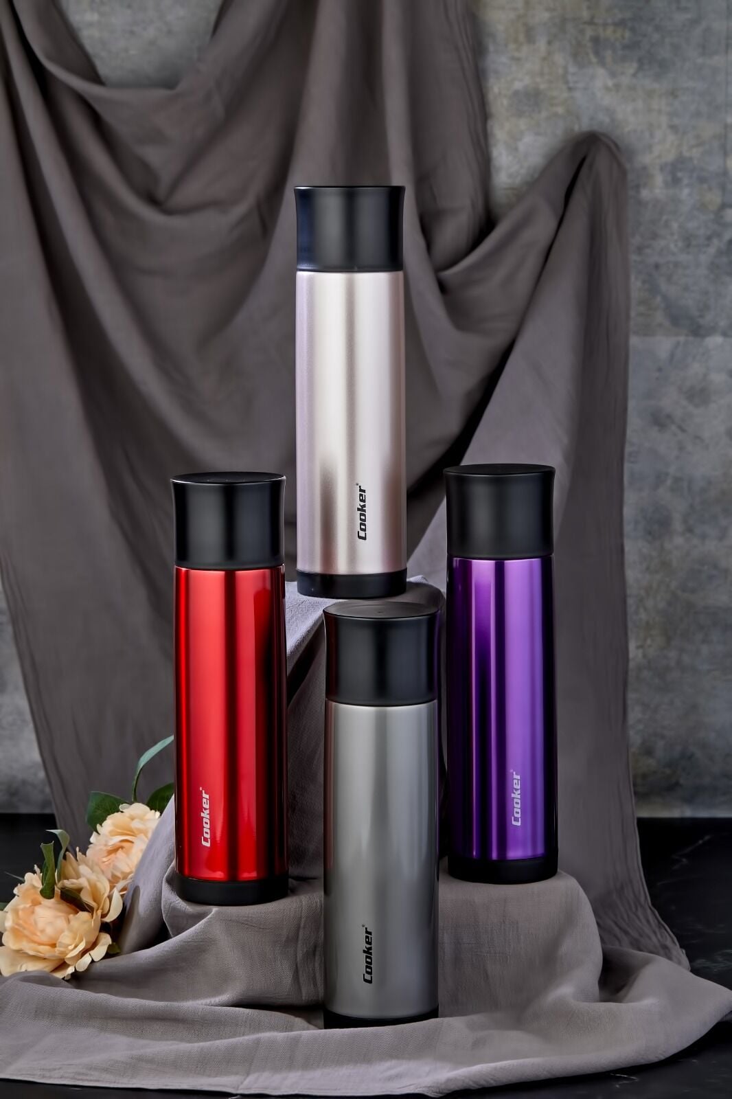 Cooker Termos Çelik 0.75Lt Trend Çift Katlı Kırmızı