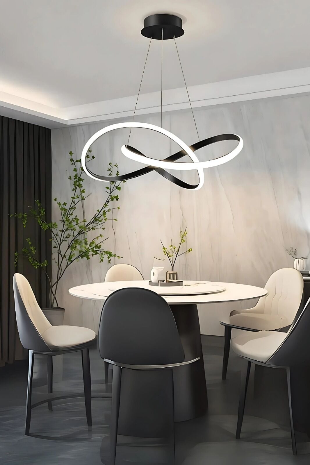 Avize Sarkık Kardelen Model 3 Kanatlı 50 Cm Siyah