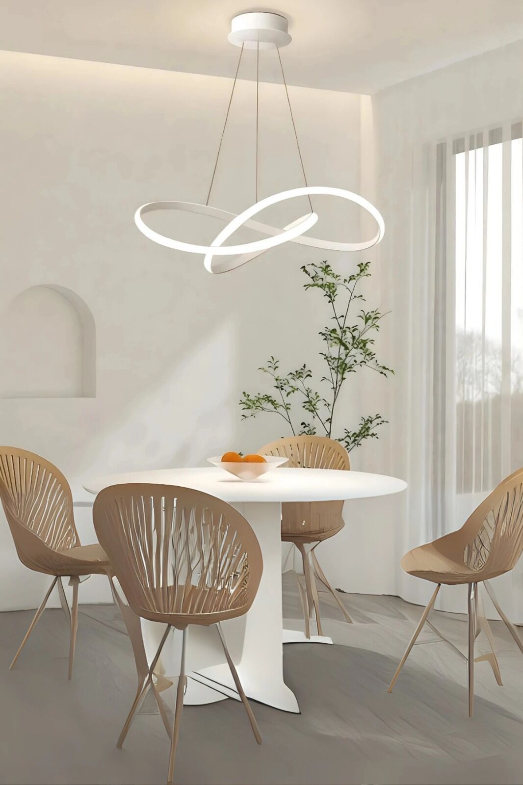 Avize Sarkık Kardelen Model 3 Kanatlı 50 Cm Beyaz