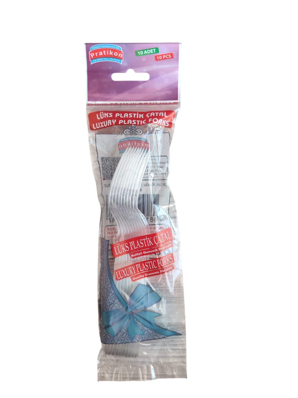 Pratikon Plastik Çatal 10 Lu Şeffaf