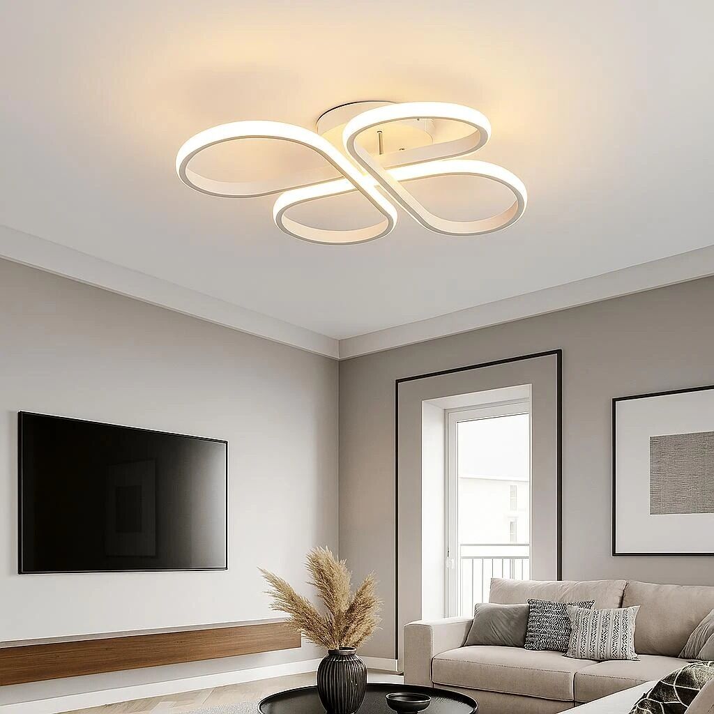 Avize Plofenyer Yonca Model 4 Kanatlı 50 Cm Beyaz