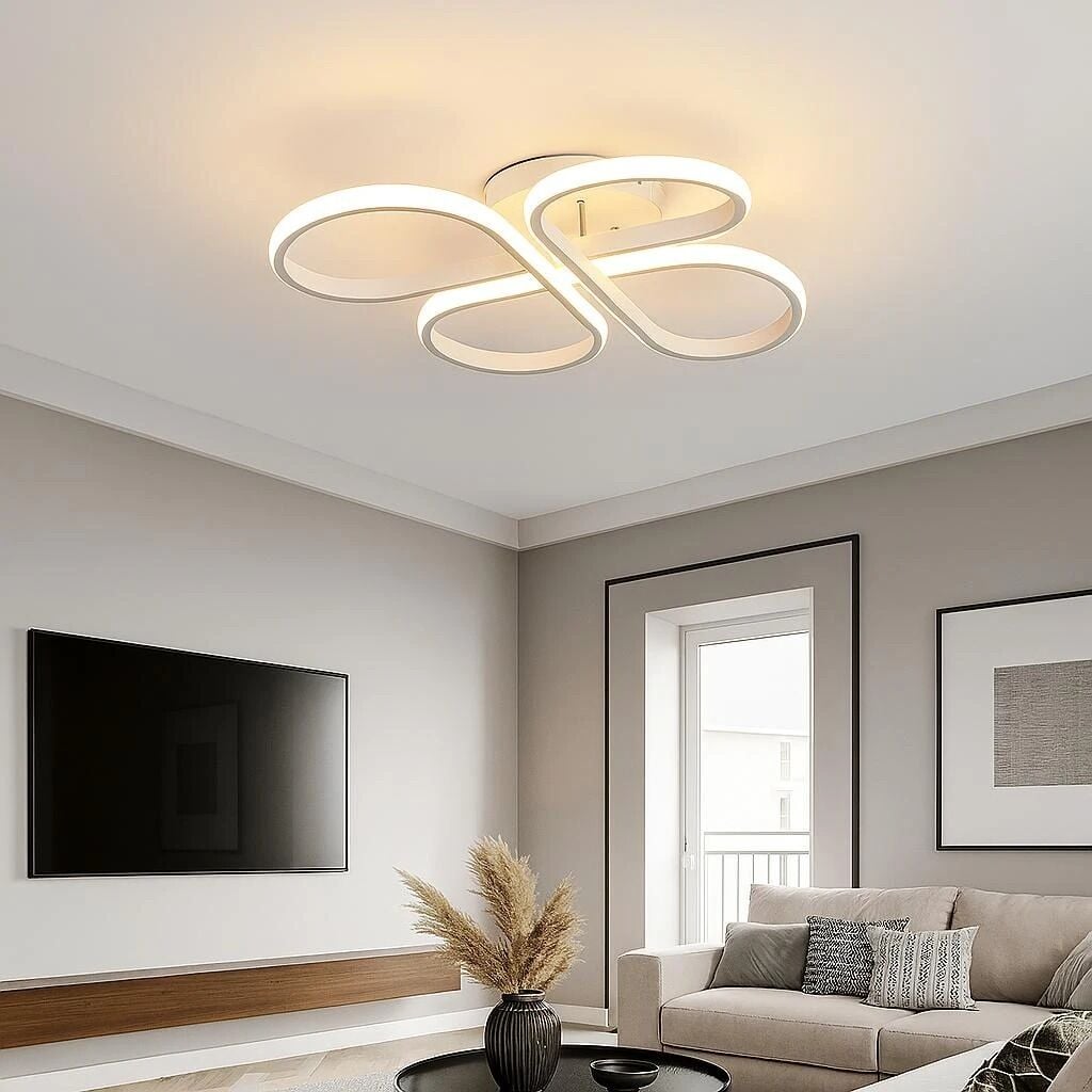 Avize Plofenyer Yonca Model 4 Kanatlı 50 Cm Beyaz