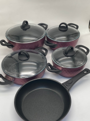 Vivaldi Tencere Tava Seti 9 Parça Lidya Gold Serisi