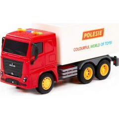 Polesie City-2 Sürtmeli Kapalı Kasa Kamyon Işıklı Sesli Kırmızı