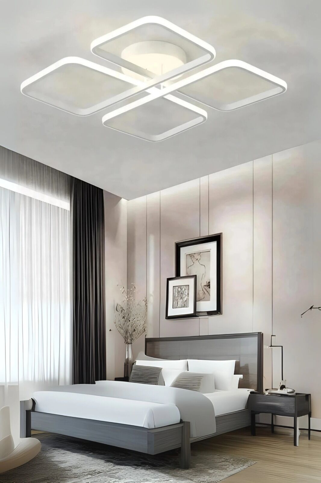 Avize Plofenyer Yasemin Model 4 Kanatlı 50 Cm Beyaz