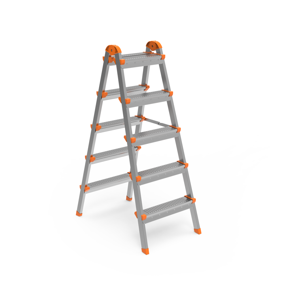 Perilla 5+5 Çift Çıkışlı Profil Merdiven Gümüş