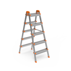 Perilla 5+5 Çift Çıkışlı Profil Merdiven Gümüş