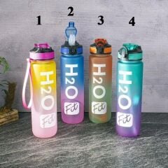 Tohana Matara Plastik Motivasyon 1 Lt Fit Çift Renk Boyalı Ölçü Baskılı