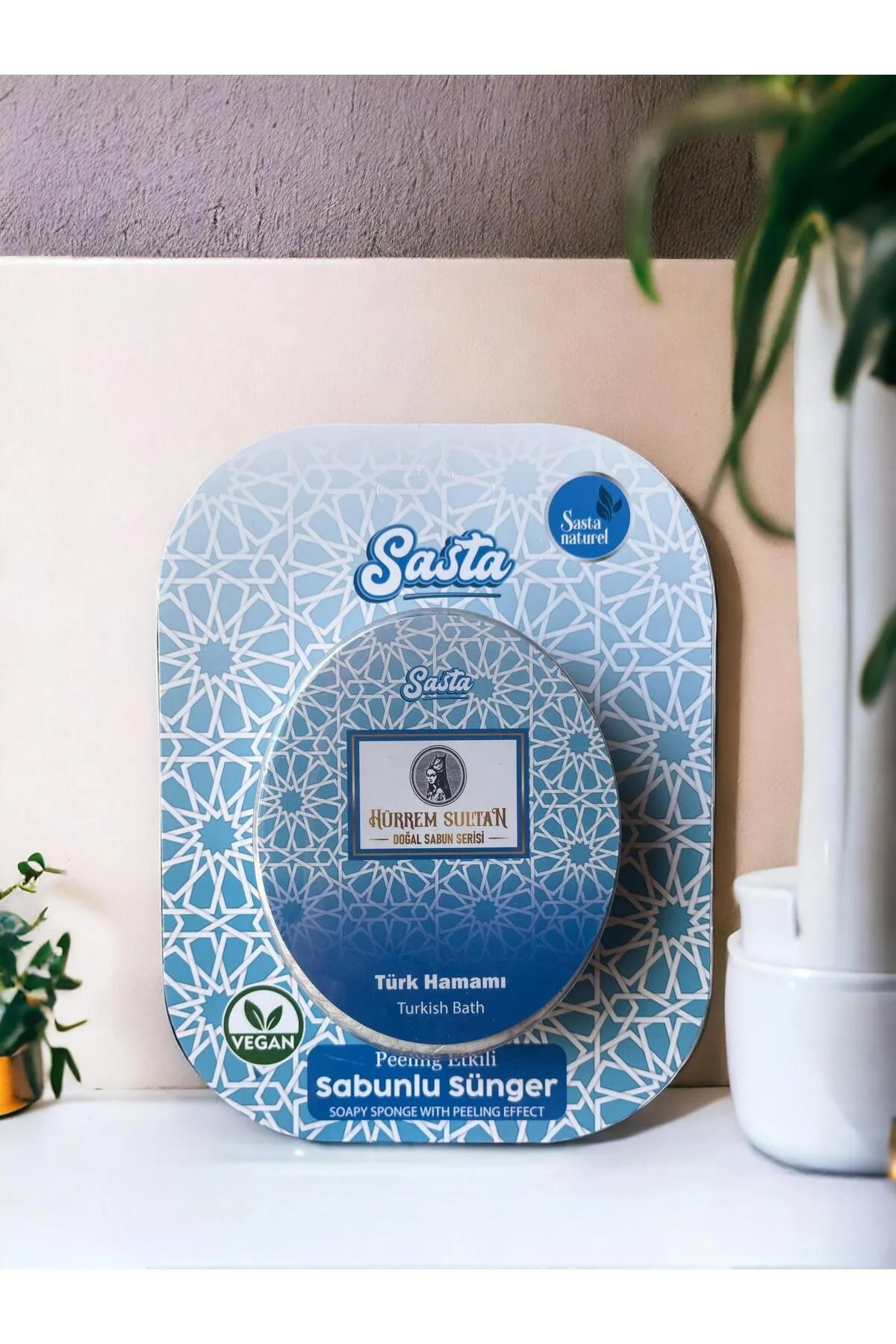 Sasta Doğal Süngerli Sabun Sponge Serisi Türk Hamamı