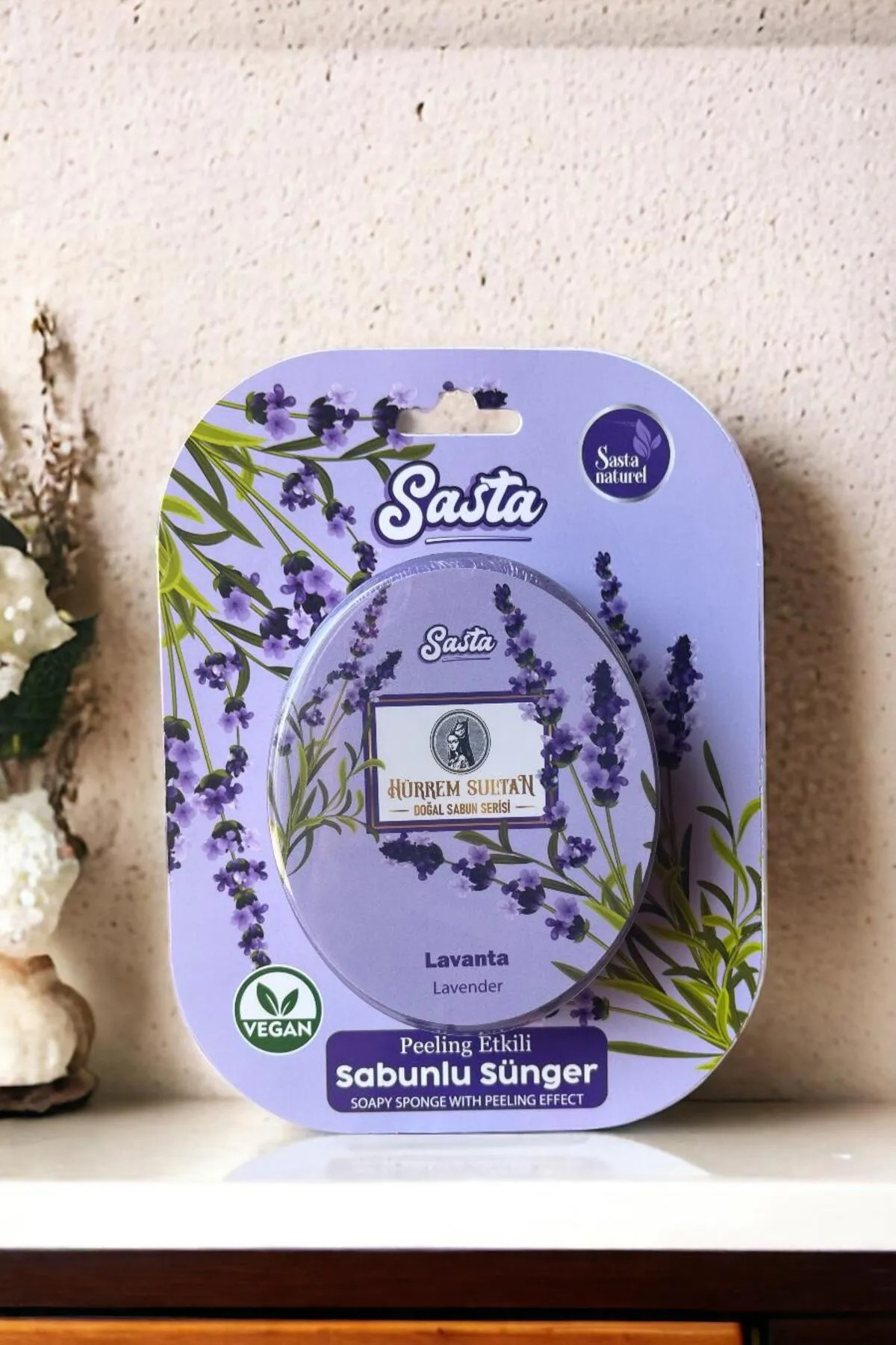 Sasta Doğal Süngerli Sabun Sponge Serisi Lavanta