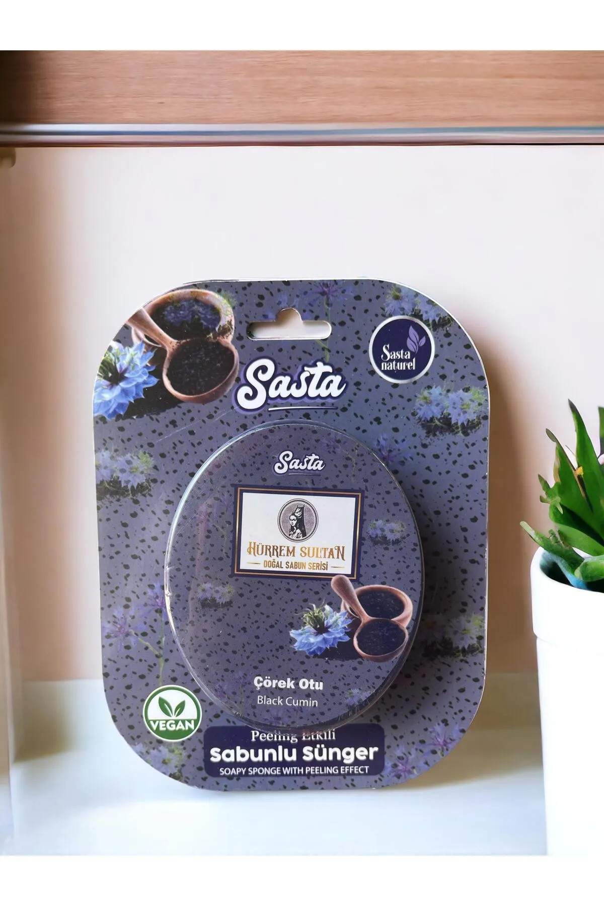 Sasta Doğal Süngerli Sabun Sponge Serisi Çörek Otu