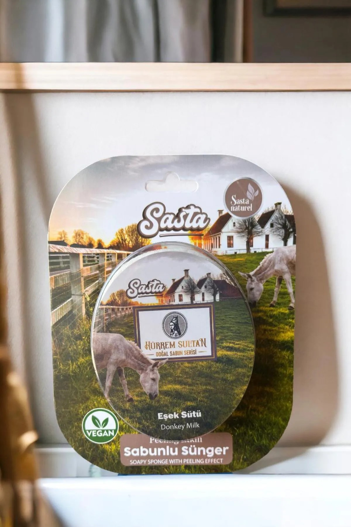 Sasta Doğal Süngerli Sabun Sponge Serisi Eşek Sütü