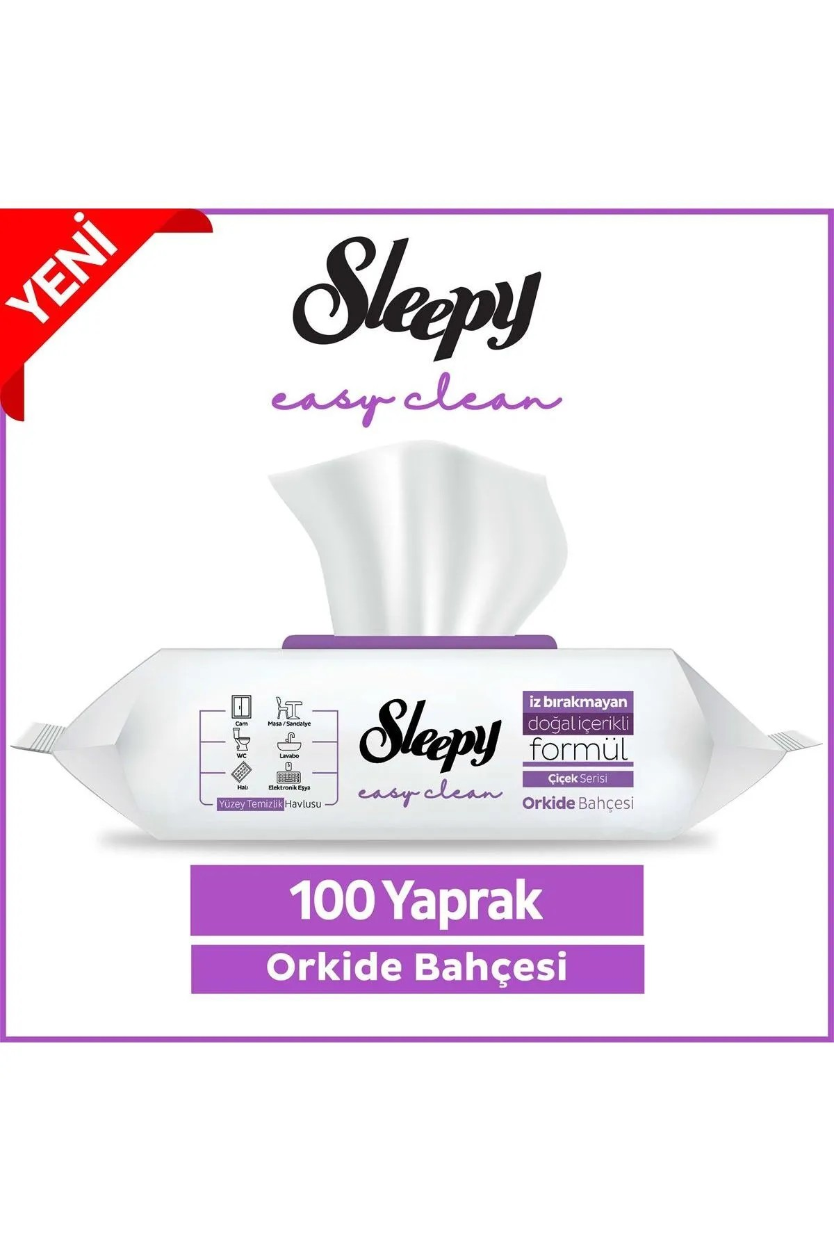Sleepy Easy Clean Yüzey Temizlik Havlusu 100 Yaprak Orkide Bahçesi Kokulu