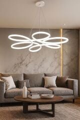 Avize Sarkık Papatya Model 6 Kanatlı 60 Cm