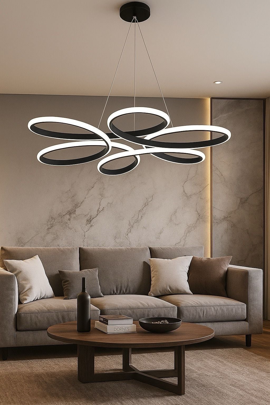 Avize Sarkık Papatya Model 6 Kanatlı 60 Cm