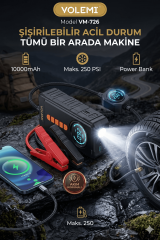 Volemi Kompresör Hava Pompası Vm-726 Siyah