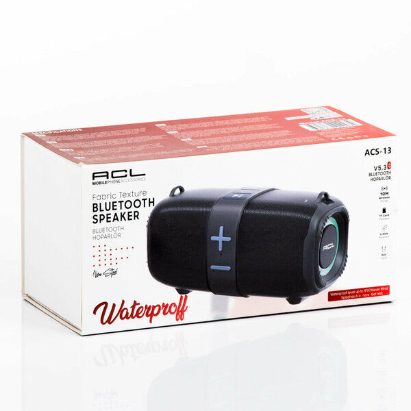 Acl Speaker Hoparlör Bluetooth Usb Aux ACS-13  Su Geçirmez Siyah
