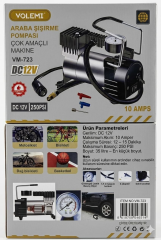 Volemi Kompresör Hava Pompası Vm-723 Siyah