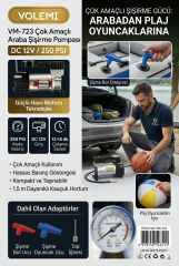 Volemi Kompresör Hava Pompası Vm-723 Siyah