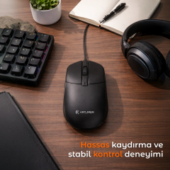 Katjmer Kablolu Flow Mouse Siyah