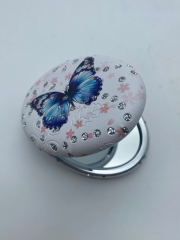 Dmrt Makyaj Aynası Oval Kelebek Desen