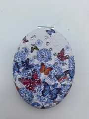 Dmrt Makyaj Aynası Oval Kelebek Desen