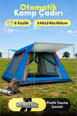 Auhma Ac6637 Otomatik Çadır 240*240*160 6 Kişilik Mavi