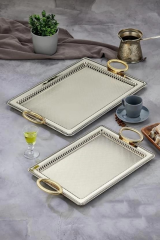 Cooker Gümüş 2 Li Dikdörtgen Tepsi