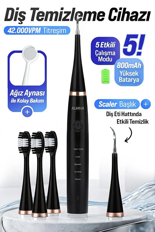 Auhma Amf-14 Şarjlı Diş Fırçası Siyah