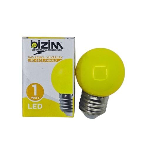 Bizim Gece Lambası Ampülü Led Yuvarlak Sarı