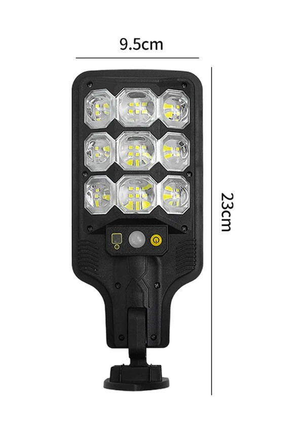 Hi Sheen Solar 9 Gözlü Güneş Enerjili Bahçe Sokak Lambası Hareket Sensörlü