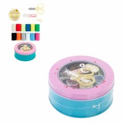 Ksmart Dikiş Seti Seyahat Metal Kutu Yuvarlak