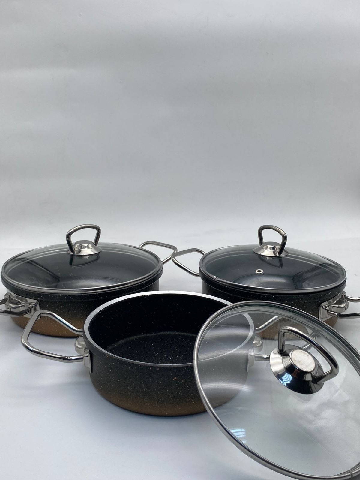 Protef Eymen 6 Parça Granit Omlet Set Siyah