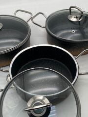 Protef Eymen 6 Parça Granit Omlet Set Siyah