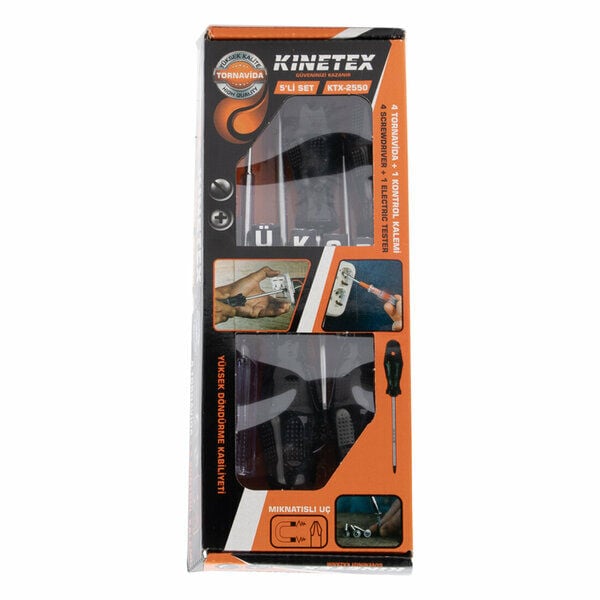 Kinetex Tornavida Kontrol Kalemi Set 5 Parça Siyah
