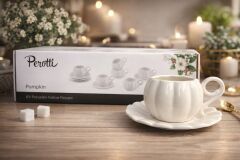 Perotti Pumpkin Porselen 6 Lı Kahve Fincan Beyaz